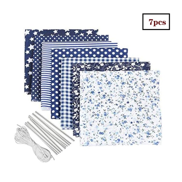 7 st patchworktyg, blommig bomullstyg med elastisk repnäsbrygga, handgjord risväv med blommönstermaterial, används för quiltning