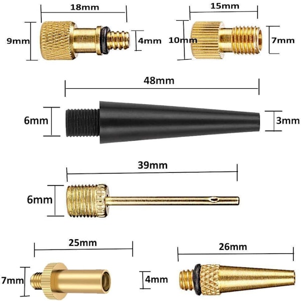 Cykelventil adapter set cykelventil SV DV AV Sclaverand Autovent IL Dunlop