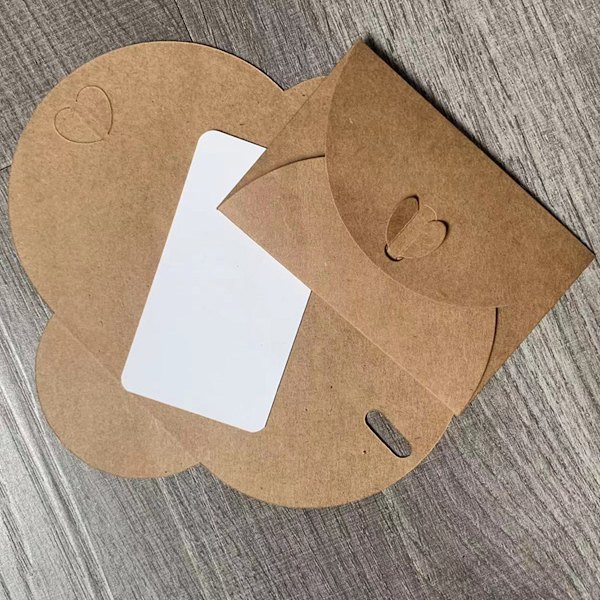 Presentkortskuvert Kraft, 60 st hjärtformade minikuvert, handgjorda presentkuvert, festtillbehör för födelsedag, alla hjärtans dag, fester, bröllop (30