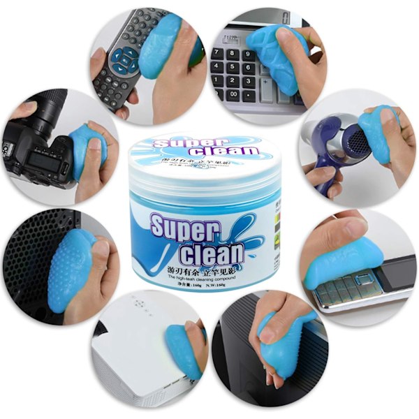 Tangentbordsrengöring Super Clean Gel (190g) för bärbara datorer, datorer, bilventiler, miniräknare
