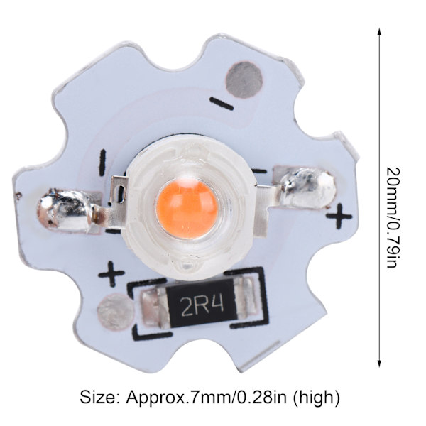 25 st 5V LED-chips 200LM 3W LED-lampor med hög effekt för DIY-belysningsarmaturer Rosa ljus 380‑840NM