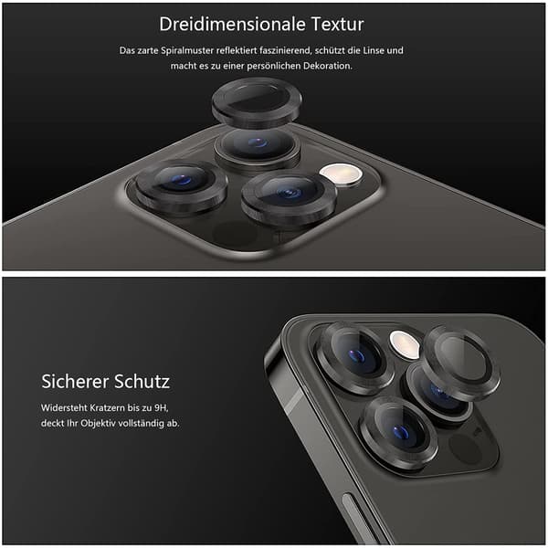 Linsebeskyttelse til iPhone 13 Pro Max, Stødsikker dækfilm giver robust beskyttelse, Case-venligt design for problemfri integration