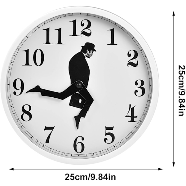 Unika Väggklockor, Batteridrivna Tysta Klockor med Silly Walk Väggklockdesign, Lättläst Kvarts Akryl Tryck för Vardagsrum,