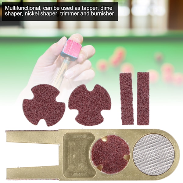 Guld UShape Cue Tip Trimmer Shaper Biljardbord Stick Reparationsverktyg Biljardtillbehör