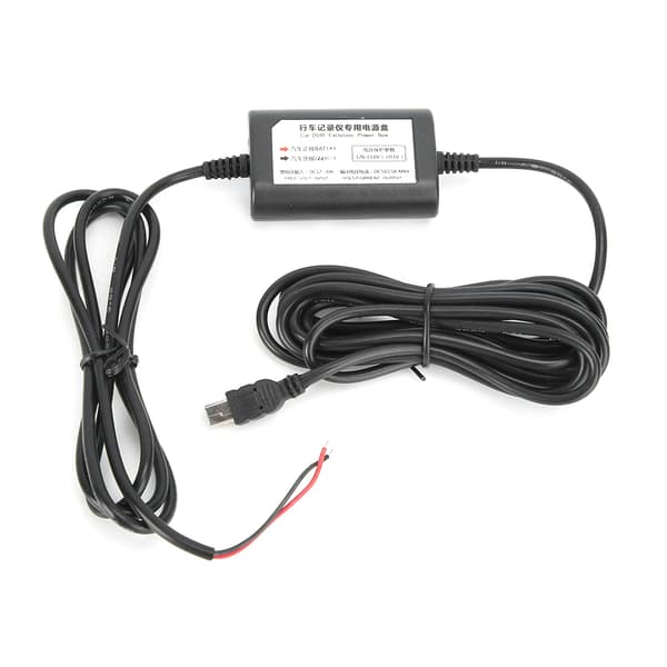 Dash Cam Hardwire Kit 12v 24V til 5V 2.5A Rett Mini USB Step Down Linje for Parkeringsovervåking