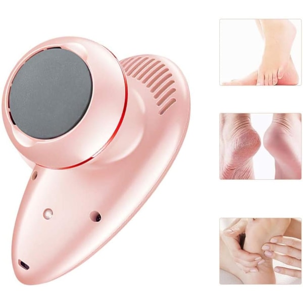Bärbar elektrisk vakuumadsorptionsfotkvarn med USB uppladdningsbara hudvårdsverktyg för död hud, rosa