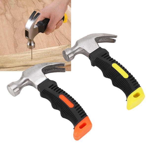 2-pack Klohammare Mini Spikdragare Rund Yta Hög Styrka TPR-Handtag Bärbar Hammare Verktyg för Arbeten
