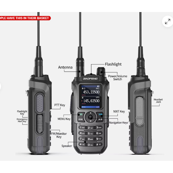 Baofeng UV-21 Pro V2 Walkie Talkie Luftband Typ-C Lång Räckvidd Ham Tvåvägsradio