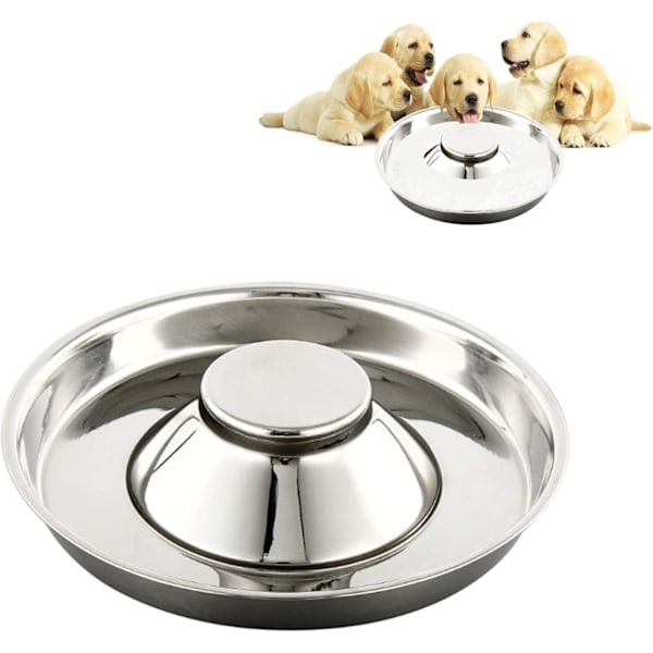 Upphöjd Design Valpskål, Tippfri Bas Rostfri Matare Med Extra Stor Diameter, Långsam Matare Övergång För Hälsosammare Matvanor,