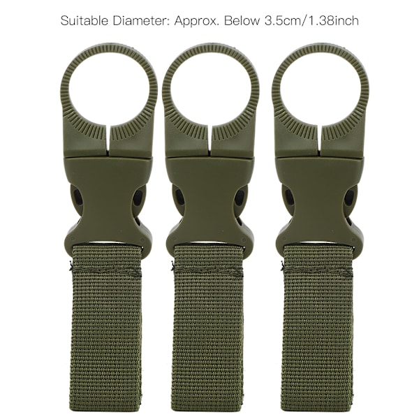 3PCS Nylon Utomhus Multifunktionell Bärbar Vattenflaska Karabinhake Midjebälte Hängande Spänne för Utomhus Resa RyggsäckVattenflaska Hängande Spänne