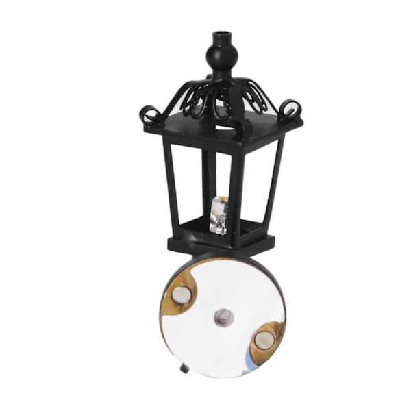 1:12 Dockhus LED Vägglampa Metall Simulerad DIY Miniatyr Vägglampa Dockhus Dekoration Svart