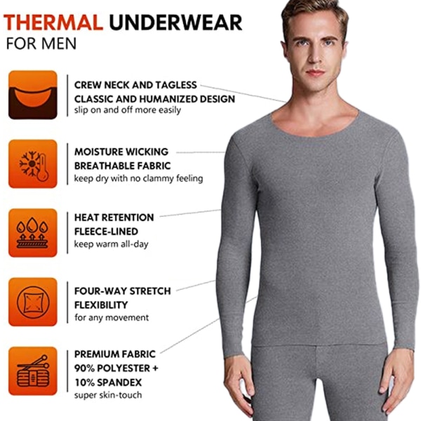 Mäns thermal plysch sömlösa höstkläder höst