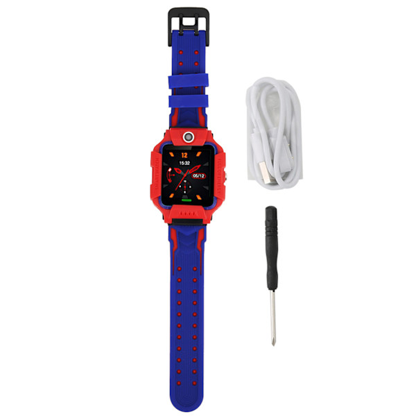 Q19 Barn Smart Klocka Vattentät Plug In Kort Kamera Positionering Armband (rouge)