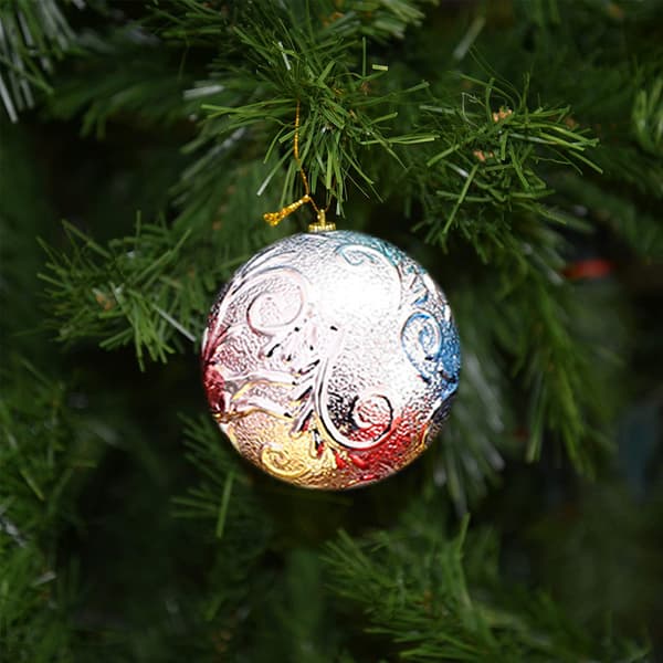 Juletræspynt Kugler - Dekorerede Julekugler silver