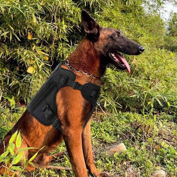 Taktisk Hundsele för Stora Hundar, Snabbspännen Reflex Militär K9 Väst för Träning & Promenader (Storlek L)