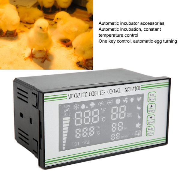 Äggkläckningsmaskin Temperaturregulator Äggkläckningsmaskin med Temperatur Fuktighetssensor Sond för Kyckling Anka Vaktel220V
