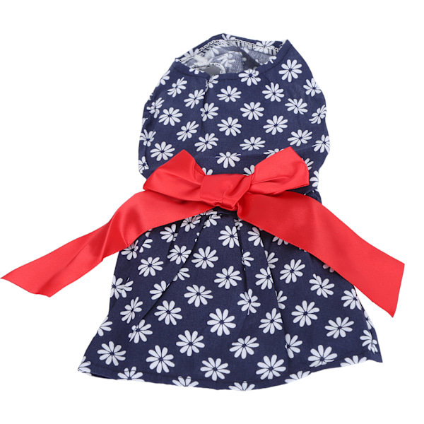 Prinsessklänning för små hundraser, fjärilsrosett, blomstermönster med prästkragar, ventilerande meshdesign, elegant utseende, speciell design för tikar