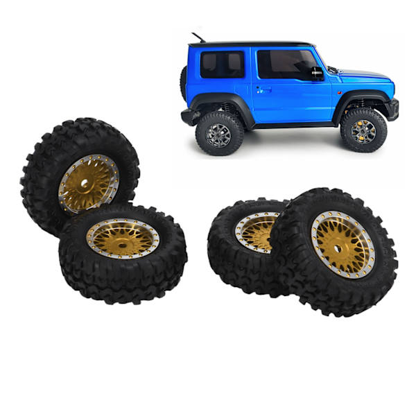 4 st RC-bilhjul Mesh-hjul och däckset för Xiaomi Jimny XMYKC01CM 1/16 Fjärrstyrda bilar Guld