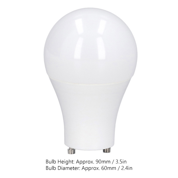 4 st GU24 LED-lampor med hög ljusstyrka, energibesparande A19-lampa för sovrum, kontor, 120 V, 9 W, kallvitt 5000 K
