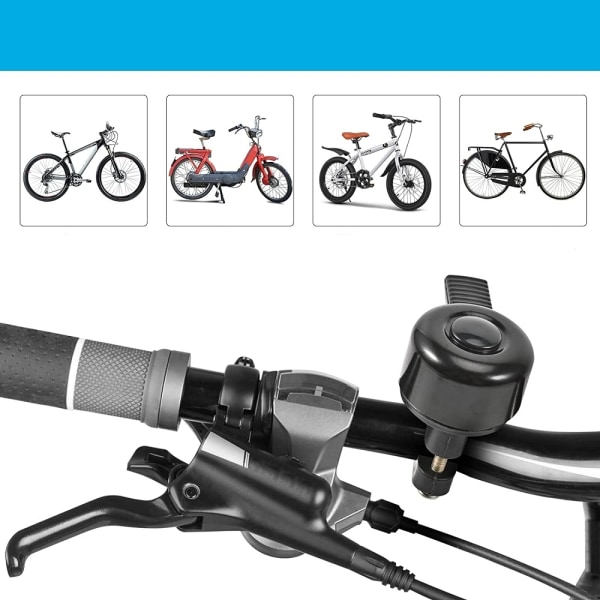 Cykelklocka, 2-pack, universal cykelklocka med högt ljud, klassisk retro cykelklocka med skarpt ljud för barn och vuxna för landsvägscyklar,