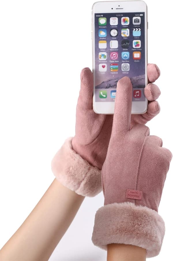 Dame Vinter Varme Handsker Touch Screen Tykt Ruskind Foring Damer