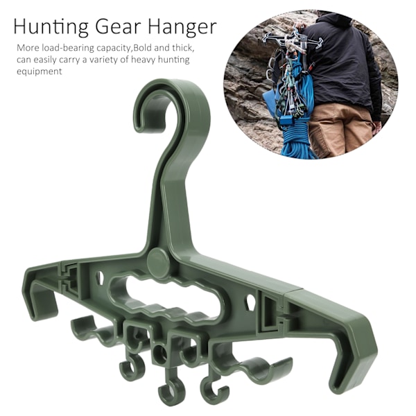 Industriell plastklädhängare Heavy Duty Multipurpose Gear Hanger Avtagbar Utomhus Jakt Grön