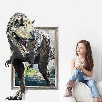 3D-effekt väggdekor dinosauriemönster väggdekoration för vardagsrum, sovrum