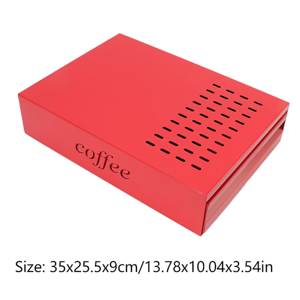 Kaffe Knock Box Låda Rostfritt Stål Tjockad Kaffe Rester Pulverlåda för Hushåll Butik Röd