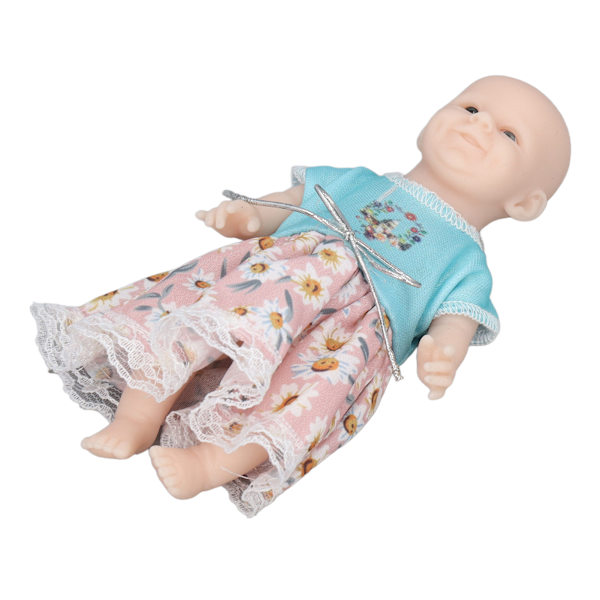 Babydocka i hel silikon 6 tum Livsliknande Reborn Nyfödd Mjuk Leksak för barn över 3 år