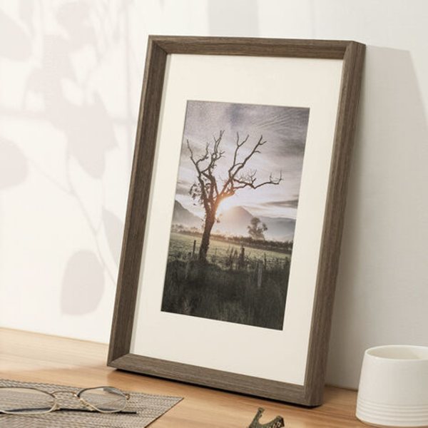A4-ram 21X29,7 cm, uppsättning av väggfotoramar i trädesign, A4-fotoramar med akrylglas för väggdekoration