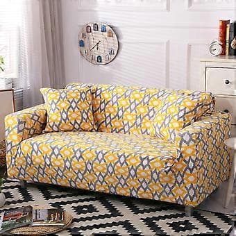 Elastiskt sofföverdrag, stretch soffskydd (rottinggul, 2-sits 145-185cm) 2 seat
