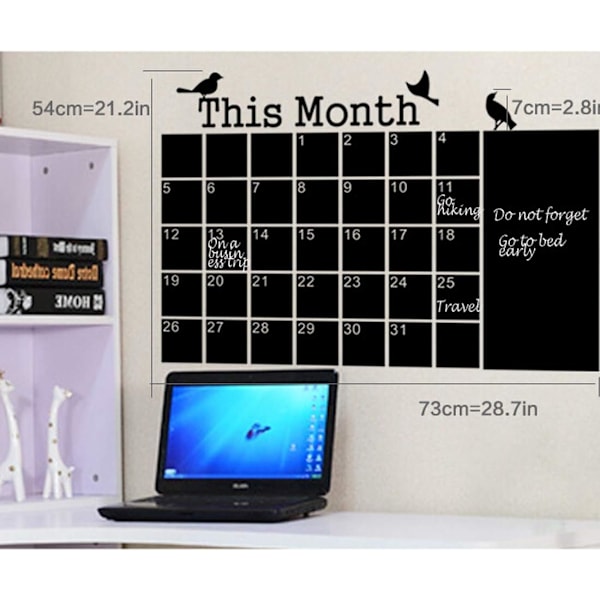 Modern Krita Väggdekal Kalender, Vattentät Självhäftande DIY För Smidig Ytapplicering I Sovrum Och Vardagsrum, Stor Peel And Stick