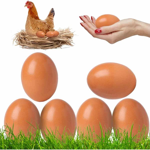 6 st träimitation ägg för hantverk Få hönor att lägga ägg
