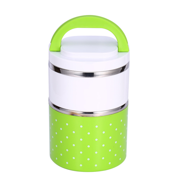 2-lagers Termos Lunchbox i Rostfritt Stål, Grön