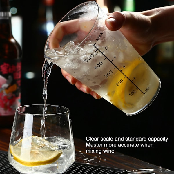 Cocktail Shaker Set Transparent Standard Kapacitet Förhindra Spill Transparent Shaker för Bar Bartender 500ML