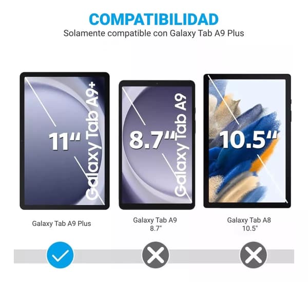 2 Mica Cristal Para Samsung Galaxy Tab A9+ Plus 11 Pulgadas
