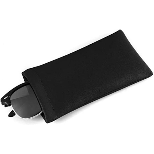 3-pack mjuka glasögonfodral i PU-läder, skyddande fodral för bärbara solglasögon
