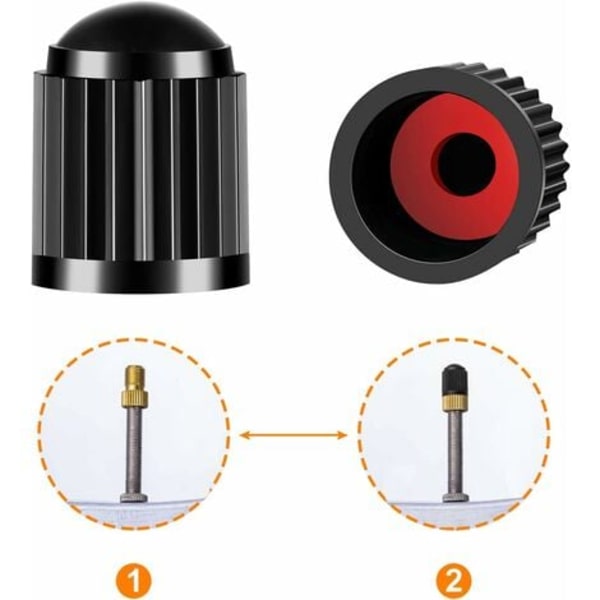 6 stycken Presta-ventil-adapter, Presta till Schrader-konvertering för cyklar, pumpa dina däck med en standardpump eller luftkompressor, 12 stycken däck