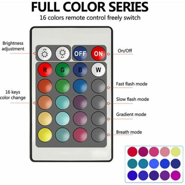 RGB-lampa E27 LED fjärrkontroll dimbar färgförändrande lampa färgad lampa RGB-lampa E27-kontakt, RGB+W 5W/A60 (minnesfunktion) - RGB+W 5W/A60 (minne