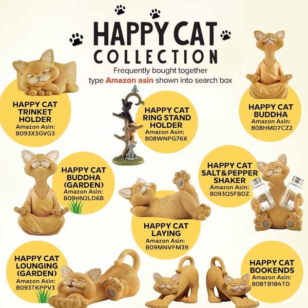 Buddha kat statue meditation yoga samlerobjekt gave til kat