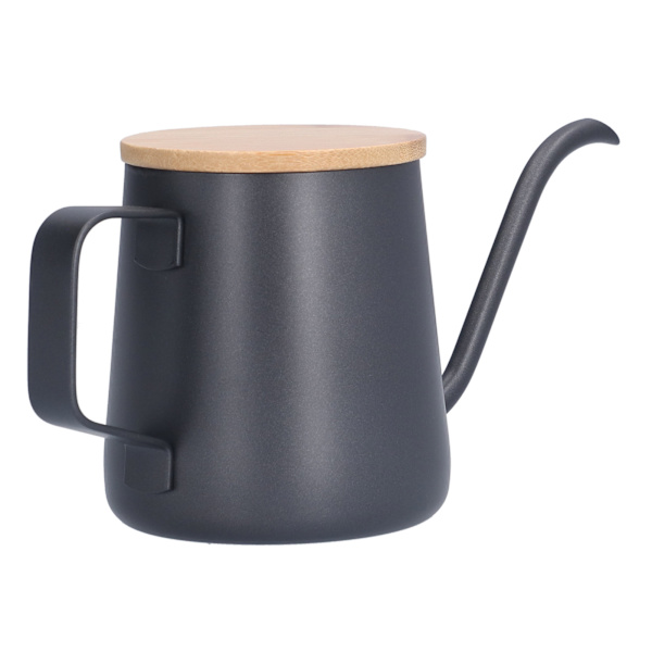 350 ml rostfritt stål kaffekanna lång smal pip manuell kaffebryggning vattenkokare med bambulock