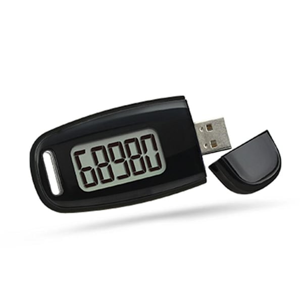USB-laddningsstegräknare Gång 3D Stegräknare med stor LCD-skärmklämma och snöre