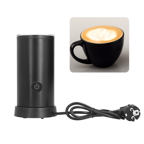 Automatisk mjölkskummare Elektrisk mjölkvarmare Kaffeskummaskin för hushållsbruk EU-kontakt 220V-240V Svart