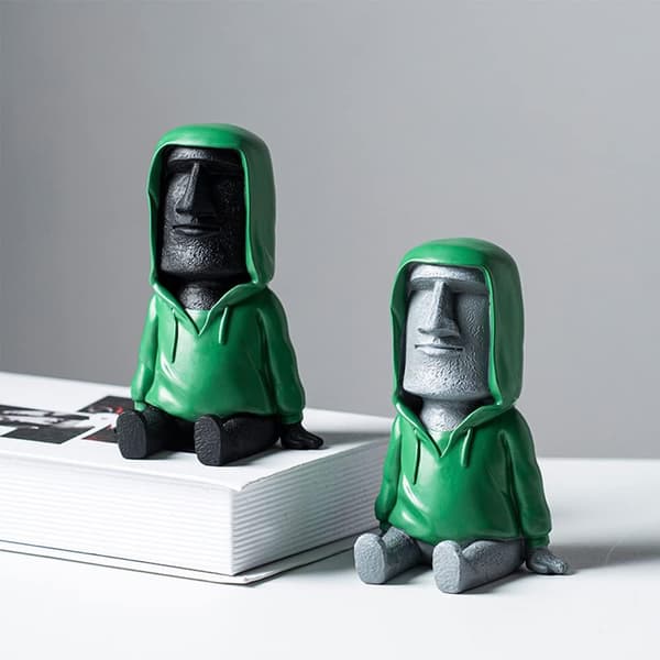 Påsköns Moai Staty Dekoration med Smartphonehållare, Retro