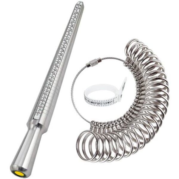 Ringstorleksmätare, ringsättare för att mäta fingerstorlek för ringstorlekar A-Z metall/stål/plast