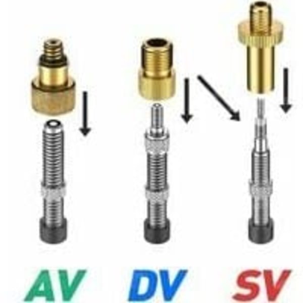 Cykelpumpadapterventil adapterkit ren koppar cykelventil bilventil ingen luftläcka ingen blekning DV AV SV ventil för cykelpump