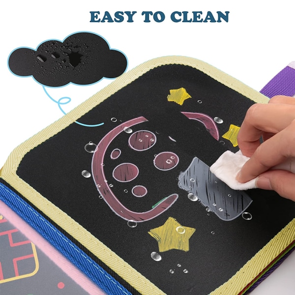Raderbar Doodle Book för barn Småbarn Aktivitetsleksaker Återanvändbara