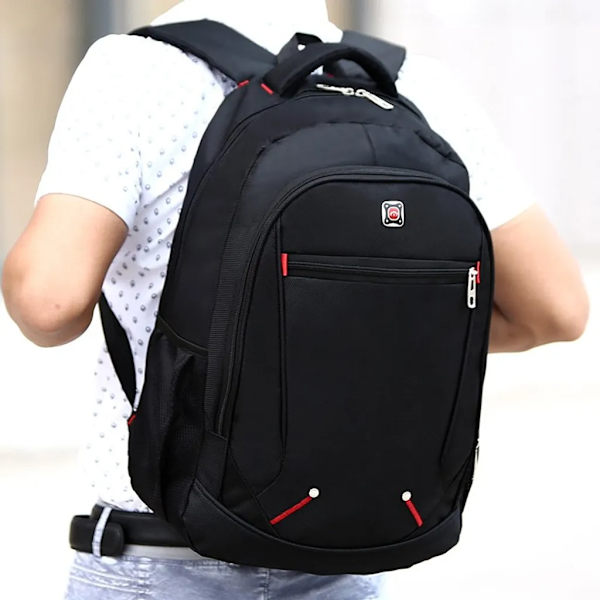Stadsryggsäck Skola Arbets- och fritidsväska Skolryggsäck Sport Ryggsäck Laptop Ryggsäck Laptop Fack Svart