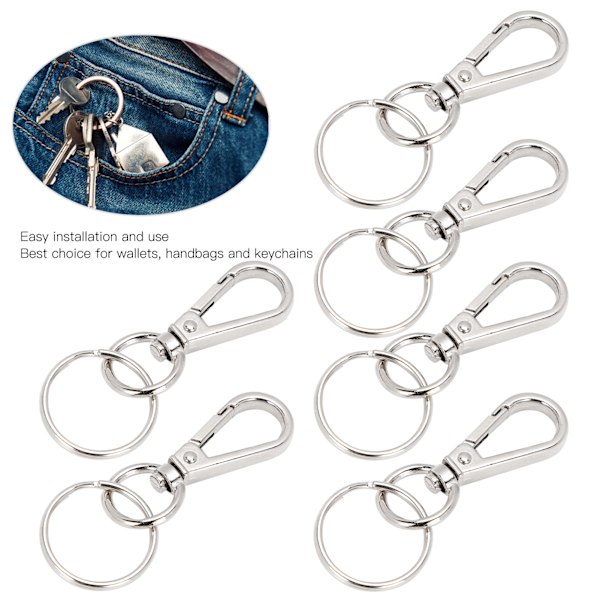 20 st nyckelkedjeklämma krok svängbar snodd snäpp nyckelring nyckelring hårdvara DIY tillbehör 47 mm längd klämma med 22 mm innerdiameter nyckelring