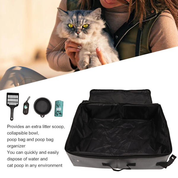 Resbar Resväska för Katt - Bärbar, Läckagesäker, Hopvikbar Kattlåda med Lock för Resor och Camping